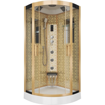 Гидробокс Niagara Luxe NG-7715G 90x90 см, золото/прозрачное - 2 Гидробокс Niagara Luxe NG-7715G 90x90 см, золото/прозрачное фото 2