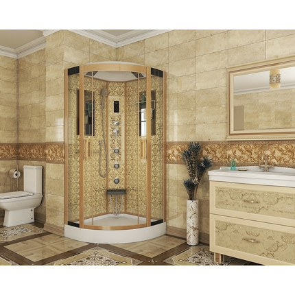 Гидробокс Niagara Luxe NG-7715G 90x90 см, золото/прозрачное -  Гидробокс Niagara Luxe NG-7715G 90x90 см, золото/прозрачное фото
