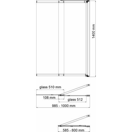 Шторка для ванны WasserKraft Main 100 см 41S02-100R Matt glass Fixed, хром/матовое фото 2