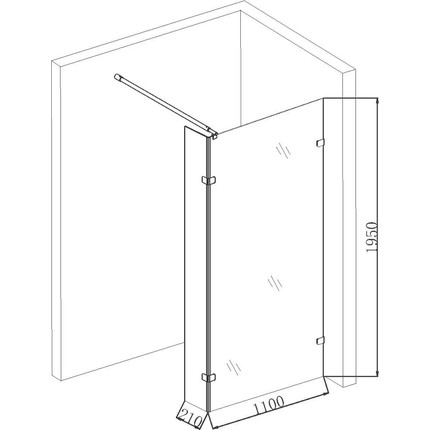 Душевая перегородка Niagara Nova 110 см NG-642-11GOLD с кронштейном, золото/прозрачное фото 5
