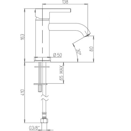 Смеситель для раковины Paini Brera 74PZ205O, черный матовый фото 5