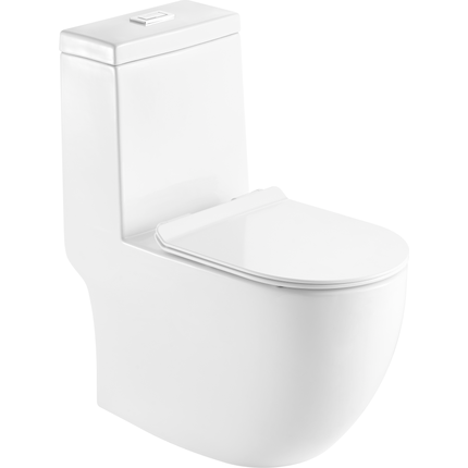 Унитаз-моноблок Sole Twin с тонкой крышкой микролифт -  Унитаз-моноблок Sole Twin с тонкой крышкой микролифт фото