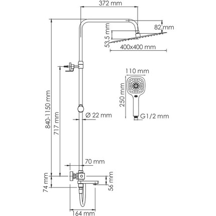 Душевая стойка с термостатом WasserKraft A199.119.065.087.CH Thermo фото 3