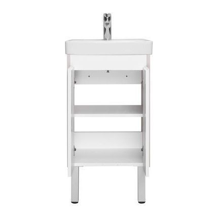 Тумба универсальная с раковиной Акватон Сканди Doors 45 см 1A278701SDB20, дуб верона/белый глянцевый (ножки в комплекте) фото 4