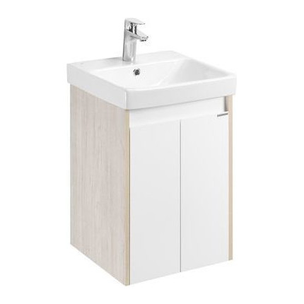 Тумба универсальная с раковиной Акватон Сканди Doors 45 см 1A278701SDB20, дуб верона/белый глянцевый (ножки в комплекте) фото 5