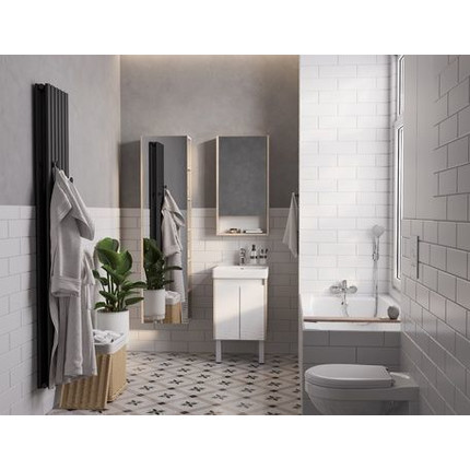 Тумба универсальная с раковиной Акватон Сканди Doors 45 см 1A278701SDB20, дуб верона/белый глянцевый (ножки в комплекте) фото 10