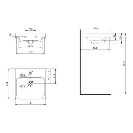 Тумба универсальная с раковиной Акватон Сканди Doors 45 см 1A278701SDB20, дуб верона/белый глянцевый (ножки в комплекте) фото 14