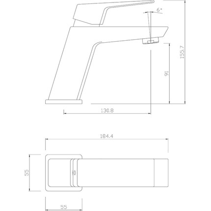 Смеситель для раковины Paini Torre 98YO205, черный фото 3