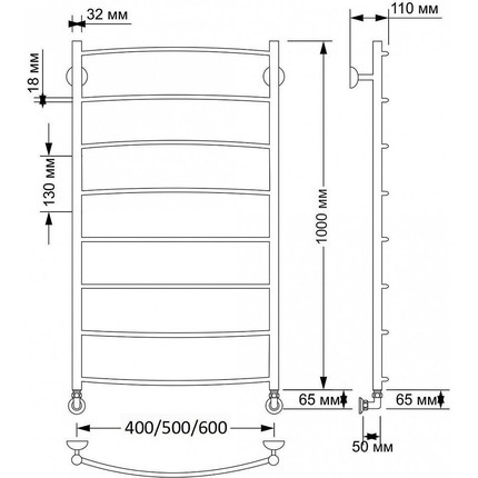 Полотенцесушитель водяной Secado Милан 1 П8 500x1000 мм, бронза - 3 Полотенцесушитель водяной Secado Милан 1 П8 500x1000 мм, бронза фото 3