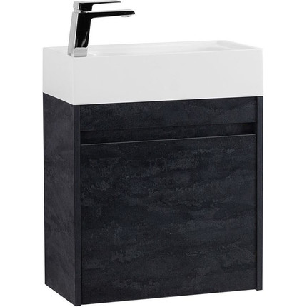 Тумба подвесная с раковиной Art&Max Family-M-500-1D-SO-HC 50 см, угольный камень фото 