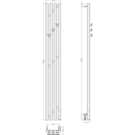 Полотенцесушитель электрический Сунержа Кантата 3.0 П4 1500x159 мм R 00-5847-1516 фото 11
