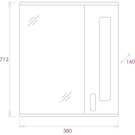 Зеркало-шкаф Onika Кристалл 58 см R 205818 - 7 Зеркало-шкаф Onika Кристалл 58 см R 205818 фото 7