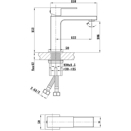 Смеситель для раковины Vincea Cube VBF-1C01GM, вороненая сталь фото 3