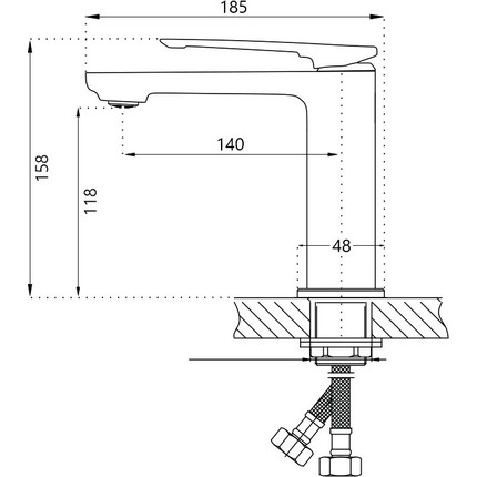 Смеситель для раковины Haiba HB10817-7, чёрный матовый - 2 Смеситель для раковины Haiba HB10817-7, чёрный матовый фото 2