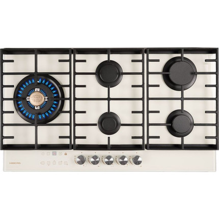 Газовая варочная поверхность Hiberg VM 9155 Y (бежевое стекло) фото 2