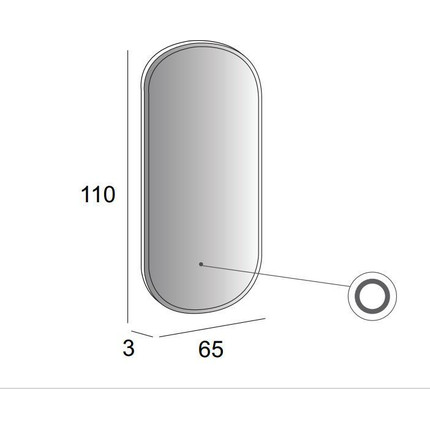 Зеркало Cezares Led 65 см 45096 фото 3