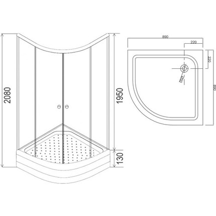 Душевое ограждение Loranto CS-8015S 90х90 см, сатин/матовое - 3 Душевое ограждение Loranto CS-8015S 90х90 см, сатин/матовое фото 3