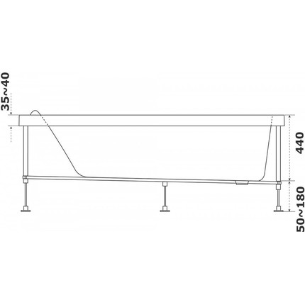 Ванна акриловая Azario Тенза 170x75 см ТНВ0102, Размер - мм: 1700х750 фото 4