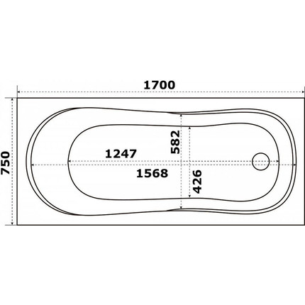Ванна акриловая Azario Тенза 170x75 см ТНВ0102, Размер - мм: 1700х750 фото 5