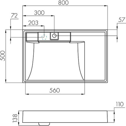 Раковина над стиральной машиной Акватон Рейн 80 см 1A72113KRW210 фото 6