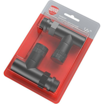 Вентиль для радиатора прямой Royal Thermo Piano 1/2" RTE 56.0011, чёрный фото 