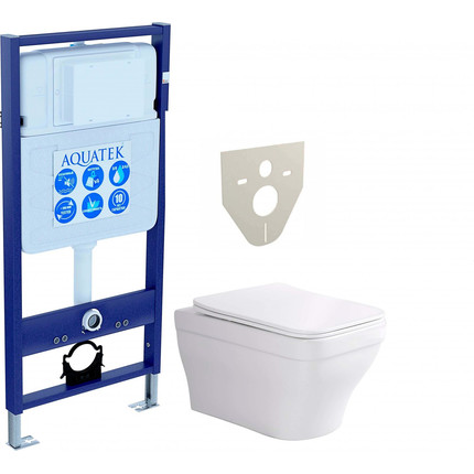 Инсталляция Aquatek Set Амадео INS-0000012 с подвесным безободковым унитазом Aquatek AQ1163-00 фото 