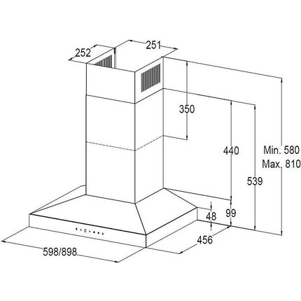 Вытяжка Korting KHC 6831 XGN (чёрное стекло) фото 2