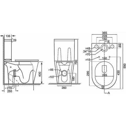 Унитаз-компакт безободковый Azario Flin AZ-1363C с тонкой крышкой микролифт фото 17