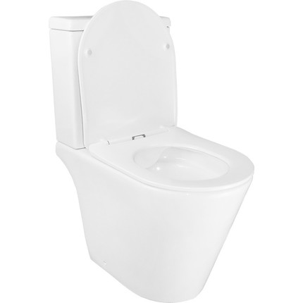 Унитаз-компакт безободковый Azario Flin AZ-1363C с тонкой крышкой микролифт фото 3