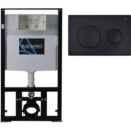 Инсталляция для подвесного унитаза Azario AZ-8010-1000 (кнопка смыва чёрная матовая AZ-8200-0013) -  Инсталляция для подвесного унитаза Azario AZ-8010-1000 (кнопка смыва чёрная матовая AZ-8200-0013) фото