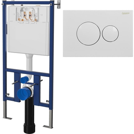 Инсталляция для унитаза Loranto 4501 (кнопка смыва белая глянцевая 7310) фото 