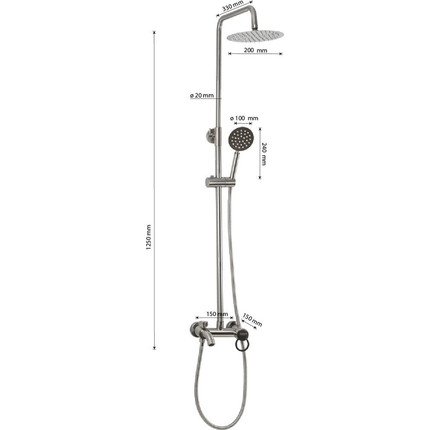 Душевая стойка Brimix 3085, сатин фото 8