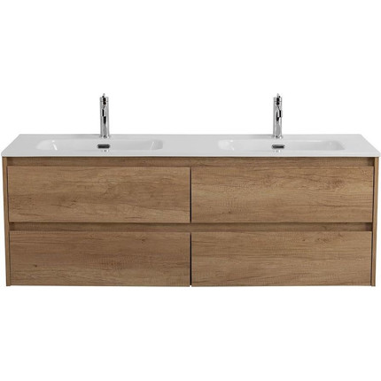 Тумба подвесная с раковиной Belbagno 120 см KRAFT-1200-4C-SO-2-RNN (раковина BB1200-2-ETL) Rovere Nebrasca Nature фото 