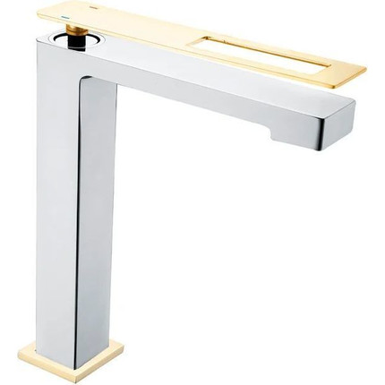 Смеситель для раковины высокий Boheme Q 142-CRG, gold chrome фото 