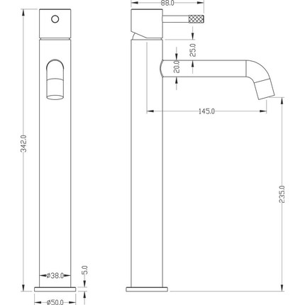 Смеситель для раковины высокий Boheme Uno 462-G, gold, Цвет производителя: gold - 2 Смеситель для раковины высокий Boheme Uno 462-G, gold, Цвет производителя: gold фото 2