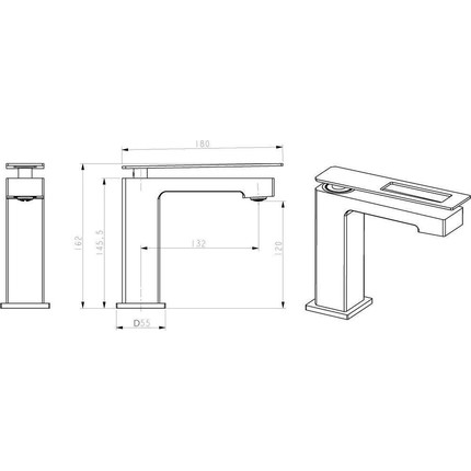 Смеситель для раковины Boheme Q 141-CRG, gold chrome фото 2