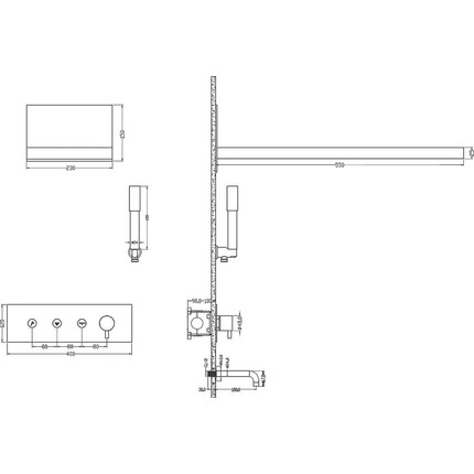 Душевая система для ванны Boheme Fusion 130-2-CR (со скрытой частью) chrome, Цвет производителя: chrome - 2 Душевая система для ванны Boheme Fusion 130-2-CR (со скрытой частью) chrome, Цвет производителя: chrome фото 2