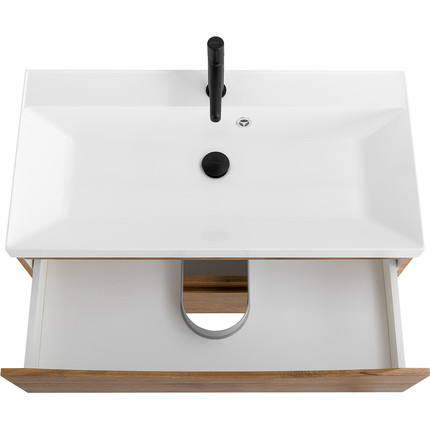 Тумба подвесная с раковиной BelBagno MARINO-800-2C-SO-RN-P 80 см, Rovere Nature фото 4