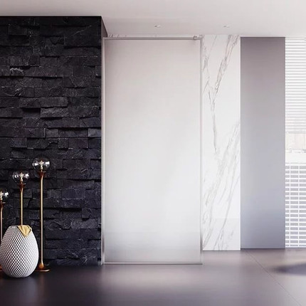 Душевая перегородка Veconi Korato 100 см KR81FR-100-07-C4 (стекло 8 мм) с кронштейном в комплекте, хром/матовое -  Душевая перегородка Veconi Korato 100 см KR81FR-100-07-C4 (стекло 8 мм) с кронштейном в комплекте, хром/матовое фото