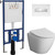 Инсталляция с подвесным унитазом комплект: Loranto 4501 с подвесным безободковым унитазом Niagara Vista NG-9301 сиденье микролифт, кнопка смыва белый глянцевый фото 