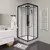 Душевая кабина Parly 90х90 см AMI Quadro, чёрный/прозрачное фото 