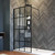 Душевая перегородка Veconi Korato 120 см KR80-120-01-C8 (стекло 8 мм) с кронштейном в комплекте, чёрный/прозрачное фото 