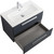 Тумба подвесная с раковиной Cezares ECO-CER-N-800-2C-SO-GR-P 80 см (раковина CZR-8073-80) grafito фото 3