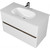 Тумба подвесная с раковиной Mirsant Savag 100 см (раковина Astra 100), белый глянцевый фото 