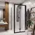 Душевое ограждение CeruttiSpa 90х90 см BELLA ZQD91B, чёрный/прозрачное фото 