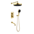 Душевая система для ванны Boheme Cell 427-G + 135-3-G + 625-G (со скрытой частью) золото фото 