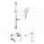 Набор смесителей 3 в 1 для ванны с коротким изливом Grocenberg GB1007WC, белый хром фото 