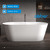 Ванна отдельностоящая Abber Stein 170x80 см AS9605, белый матовый фото 11