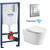Инсталляция с подвесным унитазом комплект: Grohe Rapid SL 38772001 с подвесным унитазом Grossman Thin Rim GR-5604SQ сиденье микролифт, крепление, с кнопкой смыва хром (Система смыва торнадо) фото 