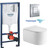 Инсталляция с подвесным унитазом комплект: Grohe Rapid SL 38772001 с подвесным унитазом Grossman Thin Rim GR-5606SQ сиденье микролифт, крепление, с кнопкой смыва хром (Система смыва торнадо) фото 